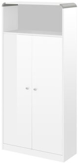 Hubertus Meble Boekenkast Murano 190 cm hoog in hoogglans wit Wit,Hoogglans wit