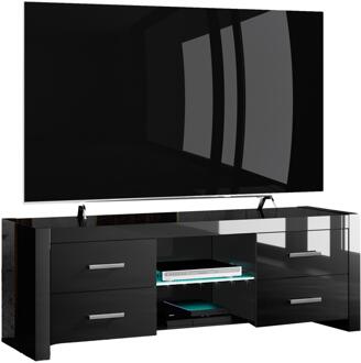 Hubertus Meble Tv-meubel Andora Lux 150 cm breed - Hoogglans zwart Zwart,Hoogglans zwart