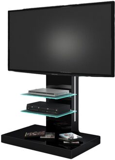Hubertus Meble Tv-meubel Marino van 133 cm hoog in Hoogglans zwart Zwart,Hoogglans zwart