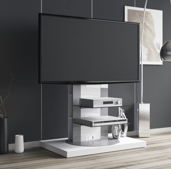 Hubertus Meble Tv-meubel Roma 2 - 126 cm hoog in hoogglans wit Wit,Hoogglans wit