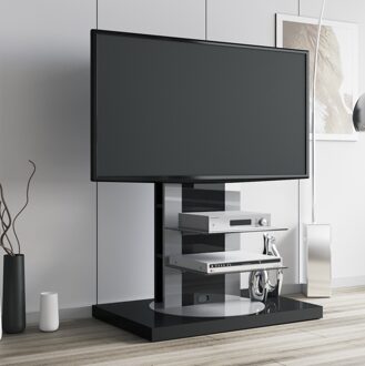 Hubertus Meble Tv-meubel Roma 2 van 126 cm hoog in hoogglans zwart Zwart,Hoogglans zwart