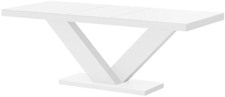 Hubertus Meble Uitschuifbare Eettafel Victoria 160 cm tot 256 cm hoogglans wit Wit,Hoogglans wit