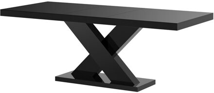 Hubertus Meble Uitschuifbare Eettafel Xenon 160 cm tot 210 cm - Hoogglans zwart Zwart,Hoogglans zwart
