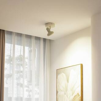 Huby plafondspot, 1-lamp, crème/lichtgroen, ijzer beige, lichtgroen