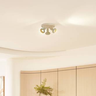 Huby plafondspot, 3-lamps, crème/lichtgroen, ijzer beige, lichtgroen