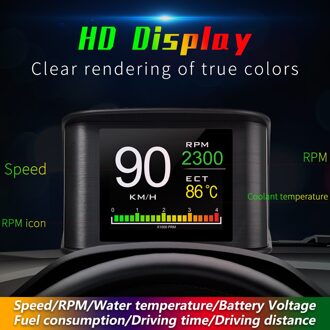 Hud Gps Obd Computer Auto Snelheid Projector Digitale Snelheidsmeter Display Brandstofverbruik Temperatuur Gauge Diagnostic Tool T600 GPS