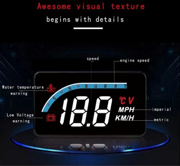Hud Head-Up Display OBD2 Obdii Auto-Styling Hud Display Overspeed Waarschuwing Voorruit Projector Alarm Systeem Universele Auto