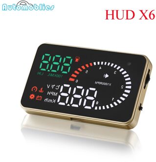 Hud OBD2 Auto Snelheid Projector Voorruit Projectie X6 Auto Styling Elektronica Tuning Cars Snelheid RPM Water Temperatuur Alarm