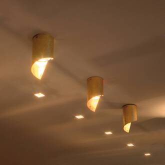 Hué LED plafondlamp 8x15cm bladgoud