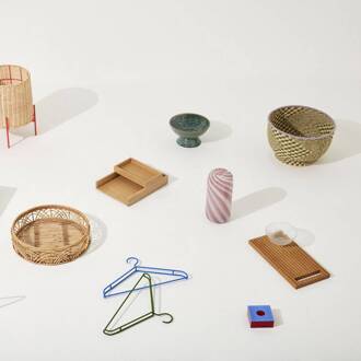 Hübsch Candy vaas, set van 2, roze, glas, hoogte 18 + 26 cm donkerroze, wit