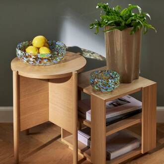 Hübsch Confetti kom, set van 2, glas, Ø 15 & 26 cm meerkleurig