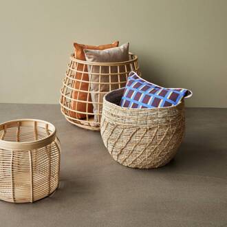 Hübsch Energy manden, set van 2, rotan, Ø 45 & 60 cm natuurlijke kleuren