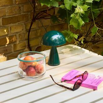 Hübsch HÜBSCH LED tafellamp Mush, donkergroen, hoogte 20 cm