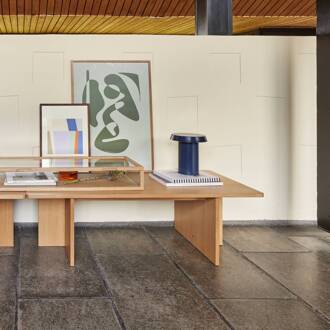 Hübsch LED tafellamp Keen, donkerblauw, ijzer