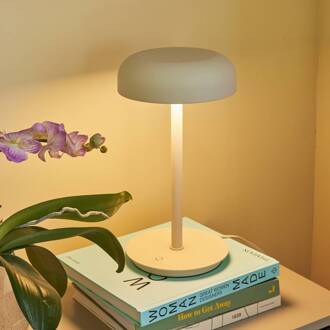 Hübsch LED tafellamp Velo, zandbeige, ijzer, polycarbonaat