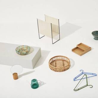 Hübsch tijdschriftenhouder String, katoen, crème wit/zwart roomwit, zwart