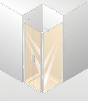 Hüppe Design Elegance pendeldeur voor zijwand 80x200cm zilvermat/helder