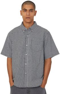 Huf 89 Micro Gingham SS Casual T-shirt Heren L Zwart