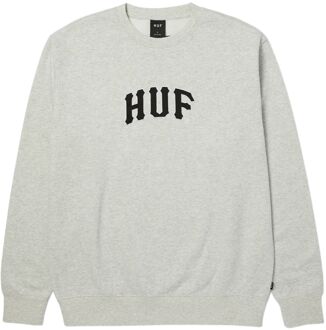 Huf Arch Applique Crewneck Casual Sweater Heren S Grijs