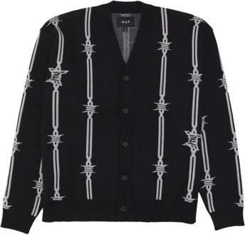 Huf Barbed Wire Cardigan Mannen Streetwear HUF , Black , Heren - Xl,L,M,S