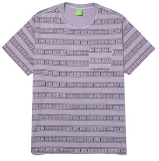 Huf Cooper Stripe S/S Knit Top Casual T-shirt Heren M Paars dessin