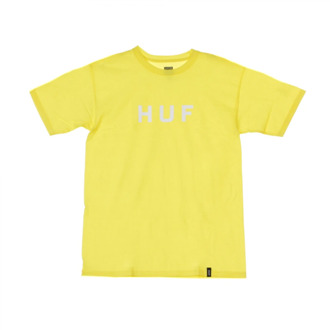Huf Essentials Logo Geel Streetwear T-shirt HUF , Yellow , Heren - Xl,L