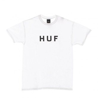 Huf Essentials Logo Tee - Wit HUF , White , Heren - Xl,L,M,S