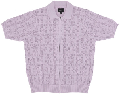 Huf Jacquard Zip Sweater Lavender HUF , Purple , Heren - Xl,L,M,S