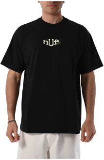 Huf Katoenen T-shirt met Voor- en Achterprint HUF , Black , Heren - 2Xl,Xl,L,M,S