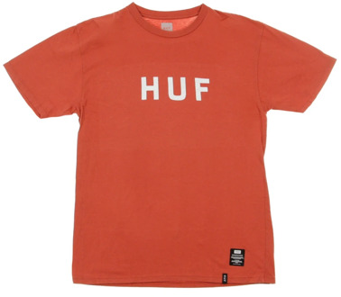 Huf Logo Poppy T-Shirt HUF , Red , Heren - Xl,L
