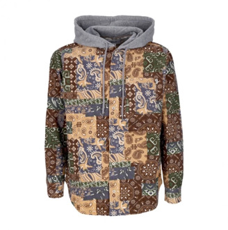 Huf Patchwork Cord Hooded Jacket HUF , Brown , Dames - M,S,Xs