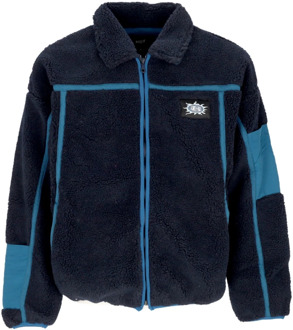 Huf Sherpa Jack Blauwe Nacht Streetwear HUF , Blue , Heren - Xl,L,M,S