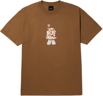 Huf Shroomery S/S Tee Casual T-shirt Heren S Bruin