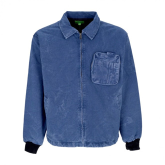 Huf Stijlvolle Down Jacket in Gewassen Blauw HUF , Blue , Heren - Xl,M,S