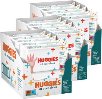 Huggies – Billendoekjes All Over Clean – 30x56 stuks – Voor Billen, Handjes & Gezicht