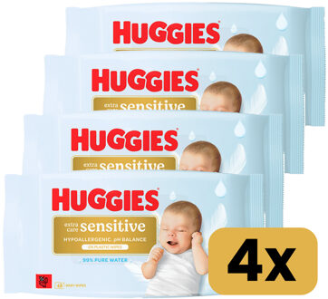Huggies Extra Care Sensitive - Billendoekjes - 192 babydoekjes - 4 x 48