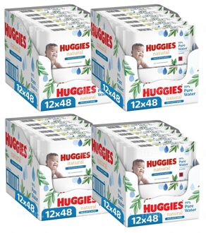 Huggies Natural - 0% Plastic - Billendoekjes - 2304 babydoekjes - 48 x 48