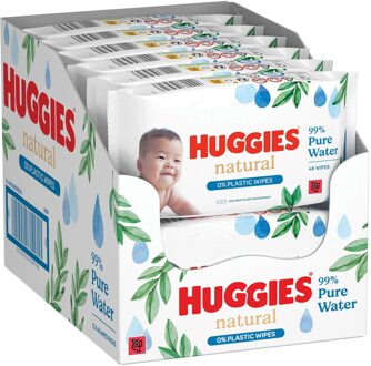 Huggies Natural - 0% Plastic - Billendoekjes - 384 babydoekjes - 8 x 48