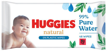 Huggies Natural - 0% Plastic - Billendoekjes - 48 babydoekjes - 1 x 48