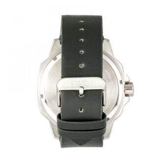 Hughes horloge met leren band en datum Groen