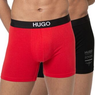 HUGO 2 stuks Brother Boxer Versch.kleure/Patroon,Rood,Zwart - Medium,X-Large