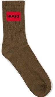 HUGO 2 stuks Label Rib Col Socks Bruin - Maat 43/46