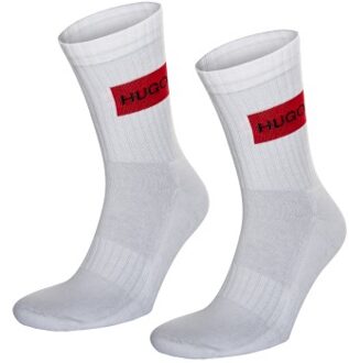 HUGO 2 stuks Label Rib Socks Zwart,Wit,Versch.kleure/Patroon,Blauw,Rood - Maat 43/46