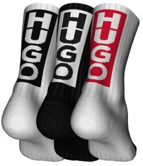 HUGO 3 stuks Back Label Socks Rood,Versch.kleure/Patroon,Zwart,Wit - Maat 39/42,Maat 43/46