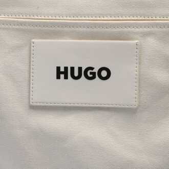 HUGO Accessoires Hugo Becky Canvas Tote Bag in Wit