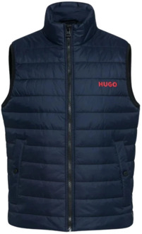 HUGO Bentino gewatteerde bodywarmer met logo Donkerblauw