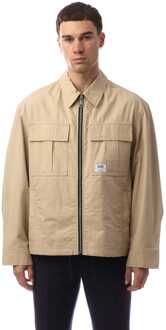 HUGO Bino2511 Logo Label Jas voor heren in beige - maat 2XL
