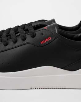 HUGO Blake Tenn Heren Leren Sneakers met Merkteken op de Zijkant NOS Zwart - EU 47.5 / UK 12