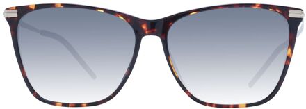 Hugo Boss 0219s Schildpad Vierkante Zonnebril Donker Bruin