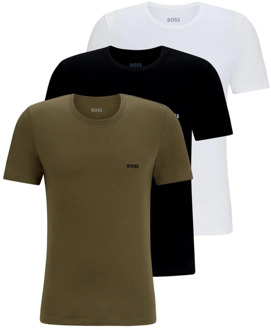 Hugo Boss 3-Pack Katoenen Jersey Logo Intieme T-Shirts Hugo Boss , Multicolor , Heren - 2Xl,M